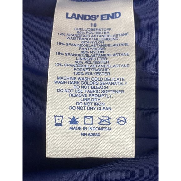 Lands End Womans Swim Shorts Size 18 Blue Pockets inside Liner 3.5" Inseam - Picture 8 of 9